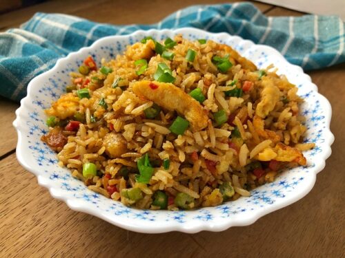 Fried Brown Rice with Egg | Tempting Treat