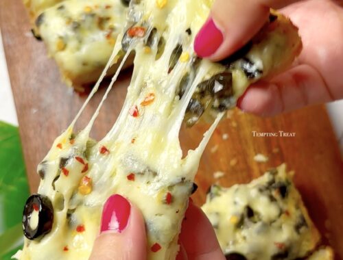 Cheesy Olive Garlic Bread Recipe pic