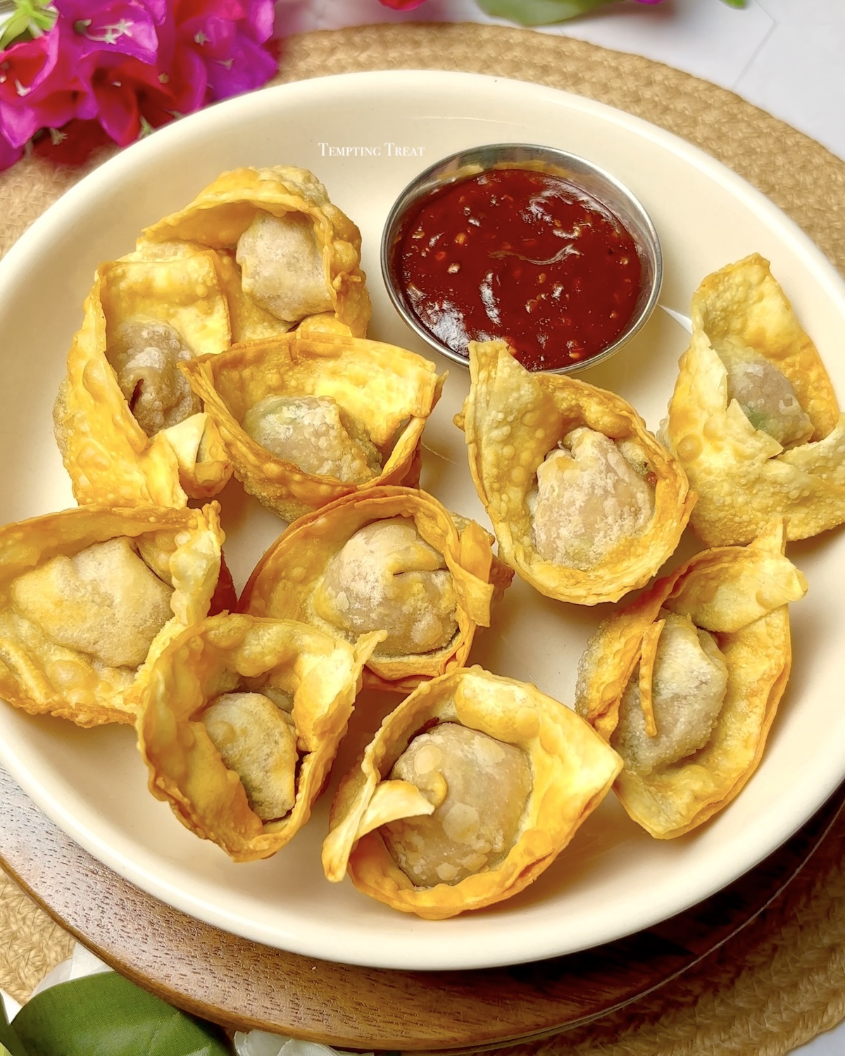 crispy fried chicken wontons recipe
