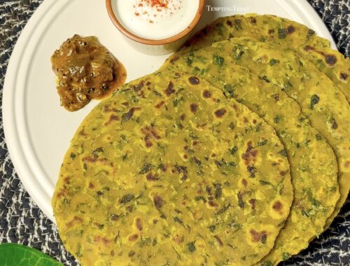 Simple Methi Paratha Recipe with Wheat Flour, Besan, and Curd